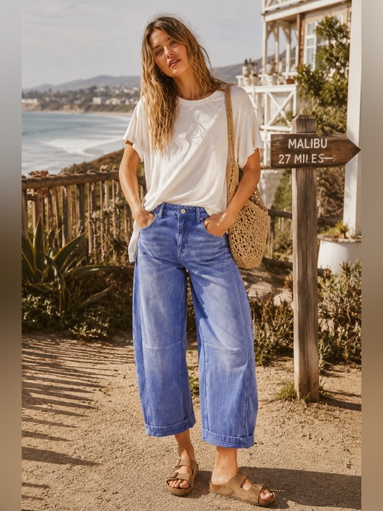 Zenana Outfitters Denim - “ Westward “ Barrel Jeans | Marlin